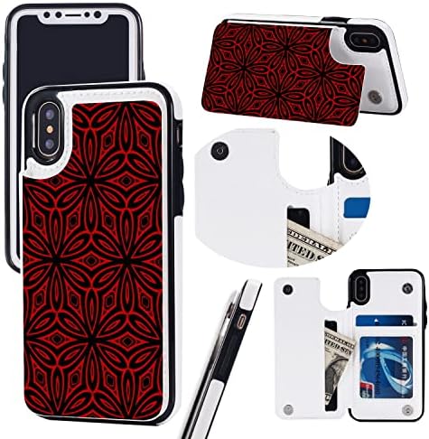 Roșu Geometric Bandana Primeu Portofel cutii Telefon Fashion Piele Design de protecție Protecție Combinator Protejat Cover