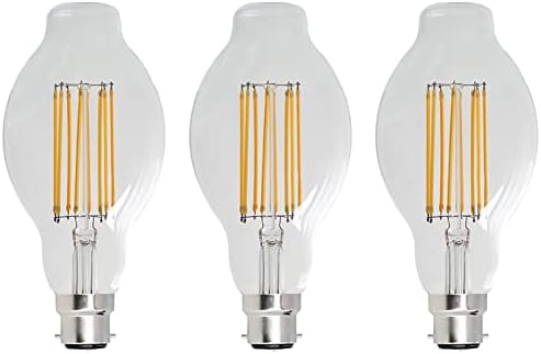 B22 bec LED Vintage 12W lampă cu Filament în formă de lanternă 100W bec cu Halogen lumină Post echivalentă pentru candelabru ventilator de tavan lampă suspendată foaier 2700K alb cald AC110V nu poate fi estompat sticlă transparentă Pachet 3