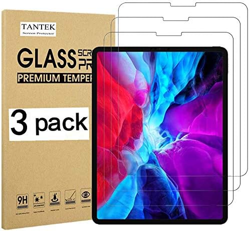 Tantek [3-pachet Protector pentru iPad Pro 12.9-inch, film de sticlă temperat, ultra clar, anti zgârietură, fără bule, compatibil