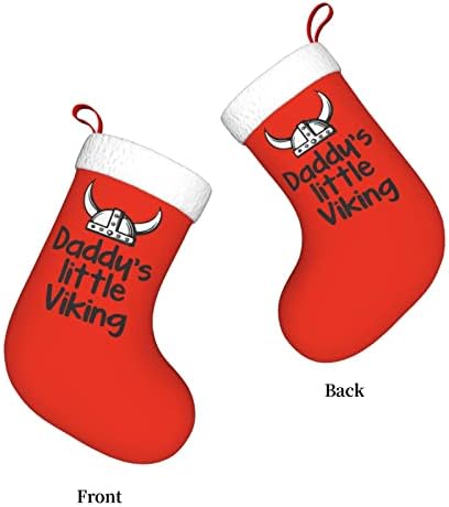 Yuyuy Daddy's Little Viking Christmas Christmas Stocking Vacanță Decorare șemineu Schetă de 18 inci Cioraje