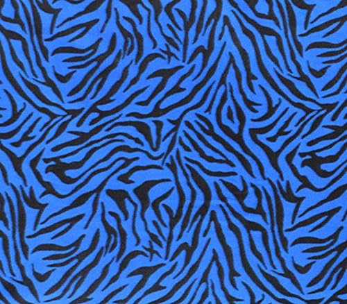 Polar Fleece Fabric printuri Animal Print Albastru Zebra / 60 Wide / vândute de curte N-015