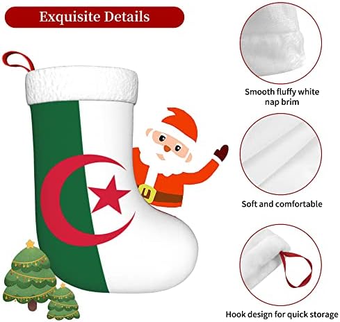 QG ZZX Christmas Christmas Stockings cu alb super moale de pluș steag din Algeria ciorapi de Crăciun decorațiuni de Crăciun