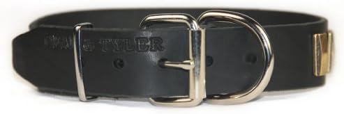 Dean și Tyler Brass Line Guler - Hardware nichel - negru - dimensiune 16 x 1 1/2 lățime. Se potrivește cu dimensiunea gâtului
