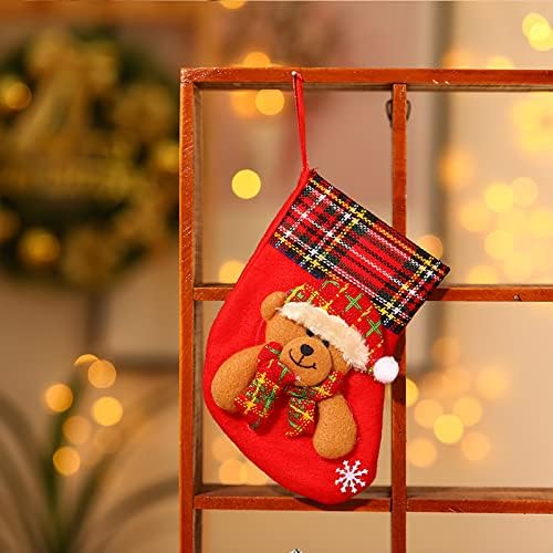 Vesniba Christmas Socks decorative Geanta cadou Șosete de Crăciun pentru copaci de Crăciun Suport pentru pulover Stoc de pulover