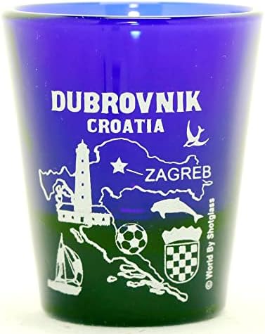 Dubrovnik Croația Albastru Cobalt Design Clasic Shot Glass