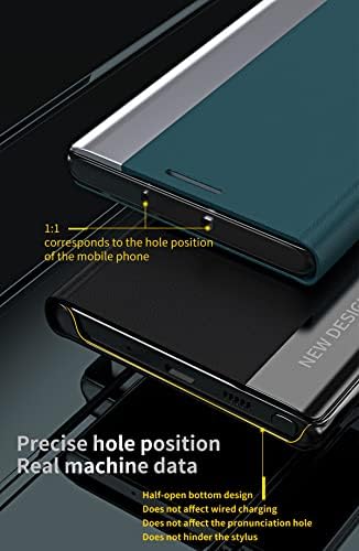 CCSmall caz pentru Samsung Galaxy S22 Ultra, Premium PU piele Kickstand Cover durabil rezistent la șocuri Stand Flip telefon