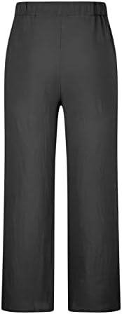 Pantaloni de lenjerie de bumbac pentru bărbați dgoopd pantaloni de talie elastică casual pantaloni de talie dreaptă pantaloni