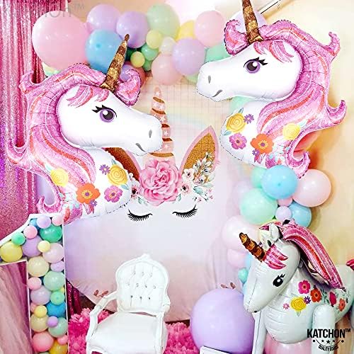 Baloane mari, unicorn pentru ziua de naștere a fetelor - 43 inch, balon unicorn roz | Unicorn mylar baloane pentru decorațiuni