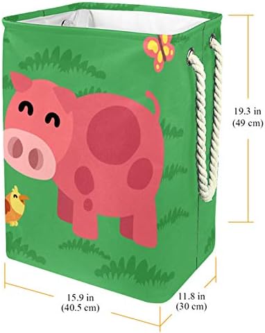 MAPOLO spălătorie împiedică porc verde Lenjerie pliabilă coș de depozitare a rufelor cu mânere suporturi detașabile bine ținând