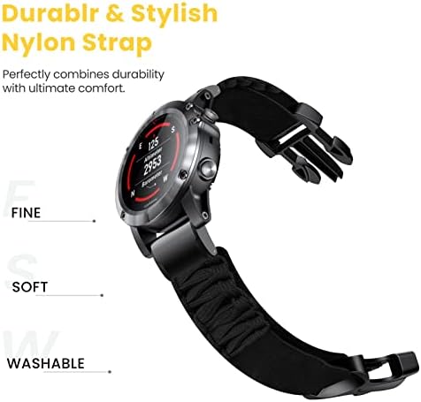 Cekgdb 22 26mm împletit Nylon Quickfit Cutru pentru Fenix ​​7 7X 6X 6 Fenix ​​5X 5 Plus 3 3HR 935 945 S60 Watch Silicon Watch
