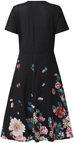 Rochii de vară zefotim pentru femei 2023 mânecă scurtă/fără mâneci floral V rochie midi midi rochii casual curge