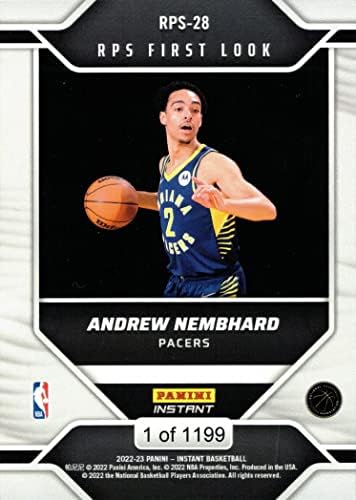 2022-23 Panini instantaneu RPS Primul Look Basketball RPS-28 Andrew Nembhard Rookie Card Pacers-doar 1.199 făcut