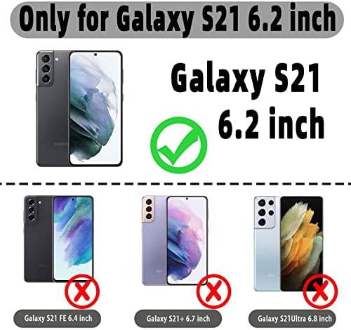 Husă portofel PYTWOPY pentru Galaxy S21 5G [Suport Card de Credit], [blocare RFID], Husă pentru Telefon Flip din piele rezistentă