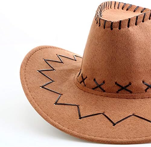 Pălărie de cowboy din satiniori cu bandanna 6 set cowboy hats petreceri de petrecere bandannas pachet occidental faux pălărie