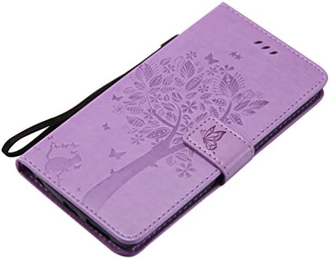 LG V10 Cover Emaxeler diamant relief elegant Kickstand caz carduri de Credit Slot Cash buzunare PU piele Flip portofel caz pentru LG V10 H968 wish copac lumina violet