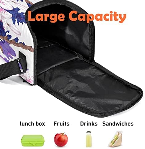 GUEROTKR sac de prânz pentru femei, cutie de prânz pentru bărbați, cutie de prânz pentru bărbați,Model de plante florale cu