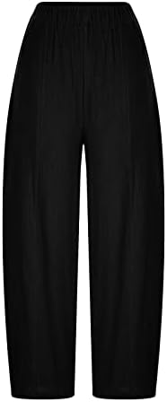 Pantaloni casual pentru femei Pantaloni de bumbac de bumbac de vară, desăvârșiți confortabil, respirabil, dimensiuni mari,