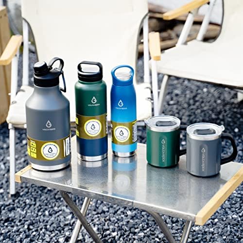 Cană de camping Volcarock cu capac și mâner, cana de călătorie cu oțel inoxidabil izolată 16oz, cana de cafea gratuită BPA,
