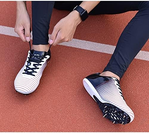 Pantofi gemeci unisex și vârfuri de câmp pantofi respirabili ușoare pentru tineret, pantofi de pistă cu 8 vârfuri detașabile 100-400 metru cursă alergare sprint pantofi pantofi