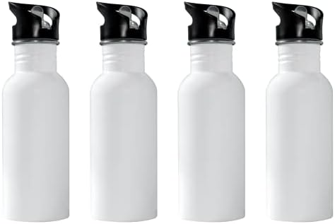 Sumex 4 pachet Sublimation Blanks Sticla din oțel inoxidabil, 20 oz Sublimare alb Sticlă de apă pentru presă de tumble