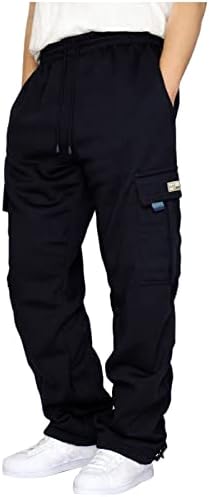 Pantaloni pentru bărbați Classic Fit Pocket, pantaloni de trening pentru bărbați Lounge pantaloni de Yoga cu picior drept pantaloni