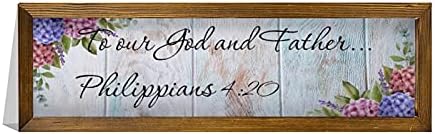 Decor de semn de perete din lemn rustic cu citate Filipeni 4timeul 13604 Dumnezeului nostru și Tatălui nostru ... Filipeni