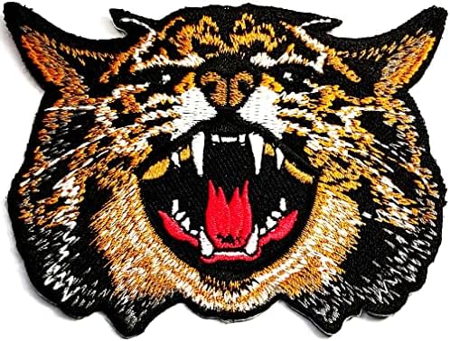 Kleenplus 3 buc. Zâmbet tigru coase fier pe patch-uri brodate desene animate pisica tigru autocolant ambarcațiuni proiecte accesoriu cusut DIY emblema îmbrăcăminte costum Appliques insigna