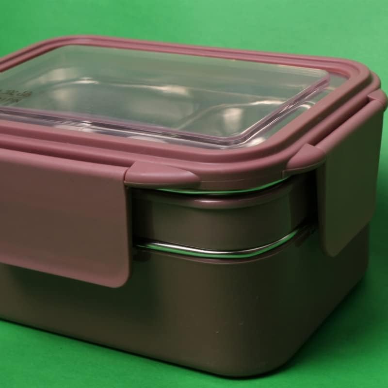 Lhllhl cutie de prânz izolată din oțel inoxidabil cu 2 straturi cutie de prânz proaspătă Student lucrător de birou cutie de