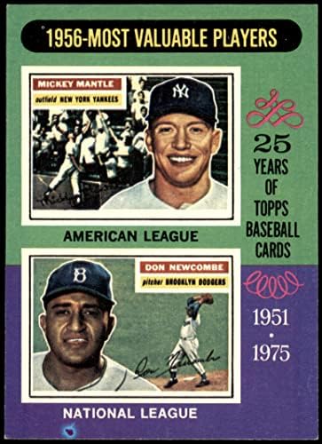 1975 Topps 194 1956 MVPS Mickey Mantle/Don Newcombe Yankees/Dodgers NM+ Yankees/Dodgers