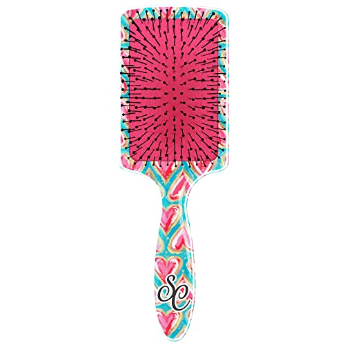 Southern Couture Hearts Pink and Blue Acrilic Square Paddle Patchle, 6 inch