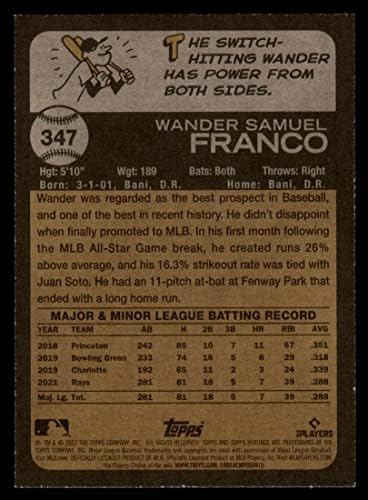 2022 Topps 347 Wander Franco Tampa Bay Rays NM/MT RAYS