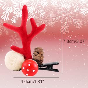 3 perechi Clip de păr de Crăciun ， Accesorii de păr de Crăciun pentru fete Cutie festivă Clipuri de păr păr de păr Hair Bow