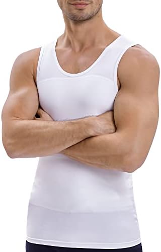 Lgtfy Mens ginecomastie tricouri de compresie, Slimming Body Shaper Rezervor de top, Maiouri de control burtă-schimbare în câteva secunde