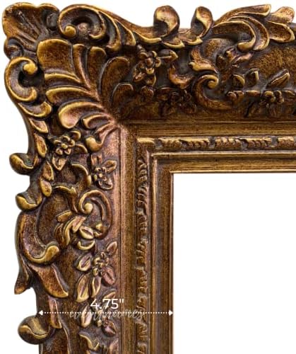 Cadre de vest Louis francez francez rococo ornat din lemn cadru din lemn antic frunză de aur de 4,75 lățime