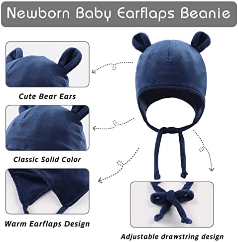Fleece nou-născuți pentru pălărie pentru bebeluși set de băieți de urs drăguți fete beanie nou-născuți pentru băieți pentru