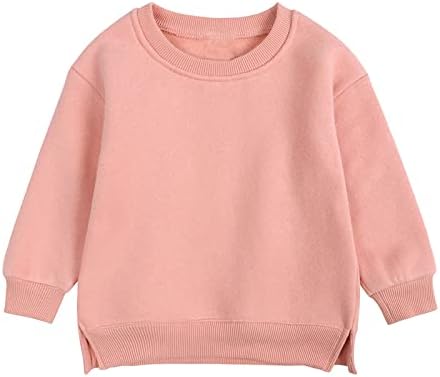 Ruig Toddler Boys Girls Pullover Fleece Pulvene Solid pentru copii Plus bebelușii Color Top Top Fete Tops 2t Girls
