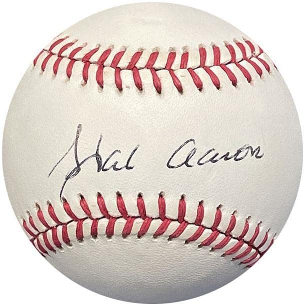 Hank Aaron Autographed Baseball - baseball -uri autografate