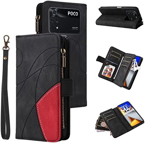 Hee Hee zâmbet portofel caz pentru Xiaomi Poco M4 pro 4g Premium PU piele magnetice Geantă de mână fermoar buzunar Card sloturi
