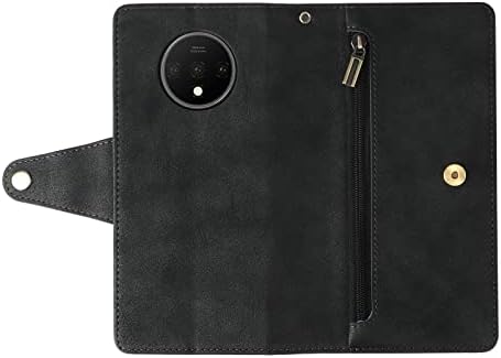Huse Flip de protecție compatibile cu husa OnePlus 7T, husa telefon portofel cu fermoar Multi-Card Folio portofel Flip portofel