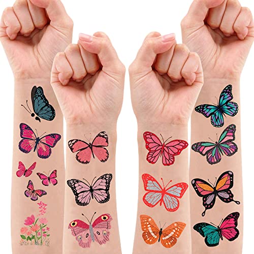 8 foi de fluture Tatuaje temporare fluturi temă decorațiuni pentru petreceri