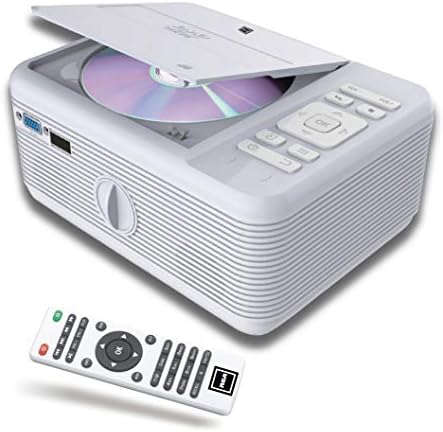 Proiector RCA RPJ140 cu player Bluetooth & DVD încorporat - Proiector de film - 1080p acceptat pentru HD, video și ecrane -