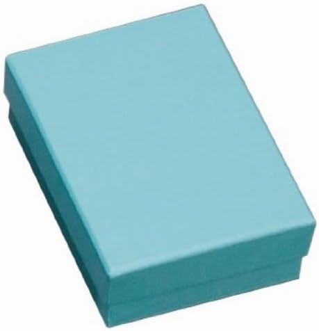 100 cutii umplute din bumbac albastru deschis 3.25 x 2,25 x 1 pentru bijuterii și cadouri