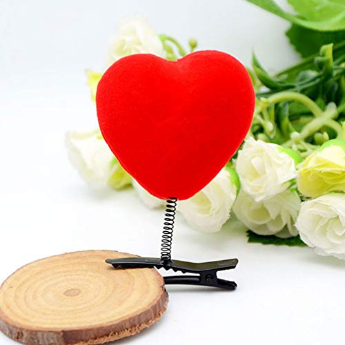 Amosfun 20pcs formă de inimă Clipuri de păr Valentines Ziua Iubirii părului Barrettes cap