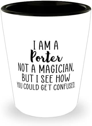 Sunt un Porter nu un Magician, Porter Shotglass, pentru Porter 1.5 oz Shot Glass pentru lichior Espresso
