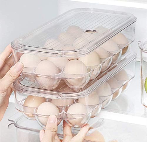 suport pentru ouă pentru frigider blitzlabs, recipient de depozitare cu placă turnantă Lazy Susan împărțit, Produce containere