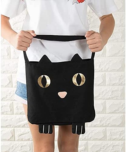 Geanta de pisici de bumbac negru Juvale, truc sau tratare a sacului de tratare de Halloween,