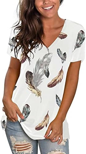 Bumbac cu mânecă scurtă Vneck Graphic Print Tricou Floral Brunch Bluză pentru fete Tricou de toamnă de vară 3M 3M