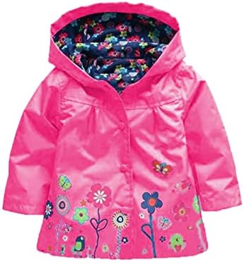 Copii pentru copii geacă de iarnă fete imprimeuri cu flori cu glugă pentru copii mici jacheta frumoasă și caldă de vânt cald
