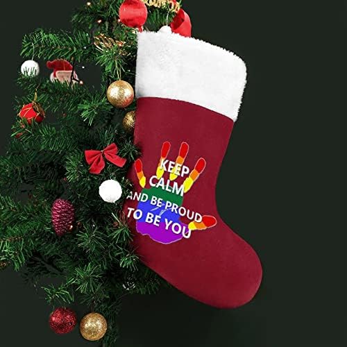 Gay Pride LGBT imprimat manual Craciun Stocking Christmas Socks House House Family Decor de Crăciun