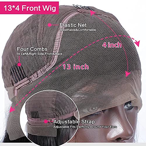 Oulaer Wig Body Wave Short Bob Peruci de păr uman 13X4 HD dantelă transparentă față perucă de păr uman 150% densitate peruci